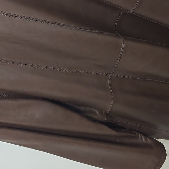 Vintage Gallery genuine lamb leather chocolate brown button down jacket coat XL - Picture 7 of 8